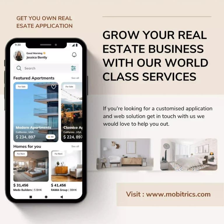 Discover good homes with Mobitrics technologies pvt ltd Real Estate App. Explore modern luxury apartments, seamless property search, and exclusive deals. Download now for a smarter home-buying experience.